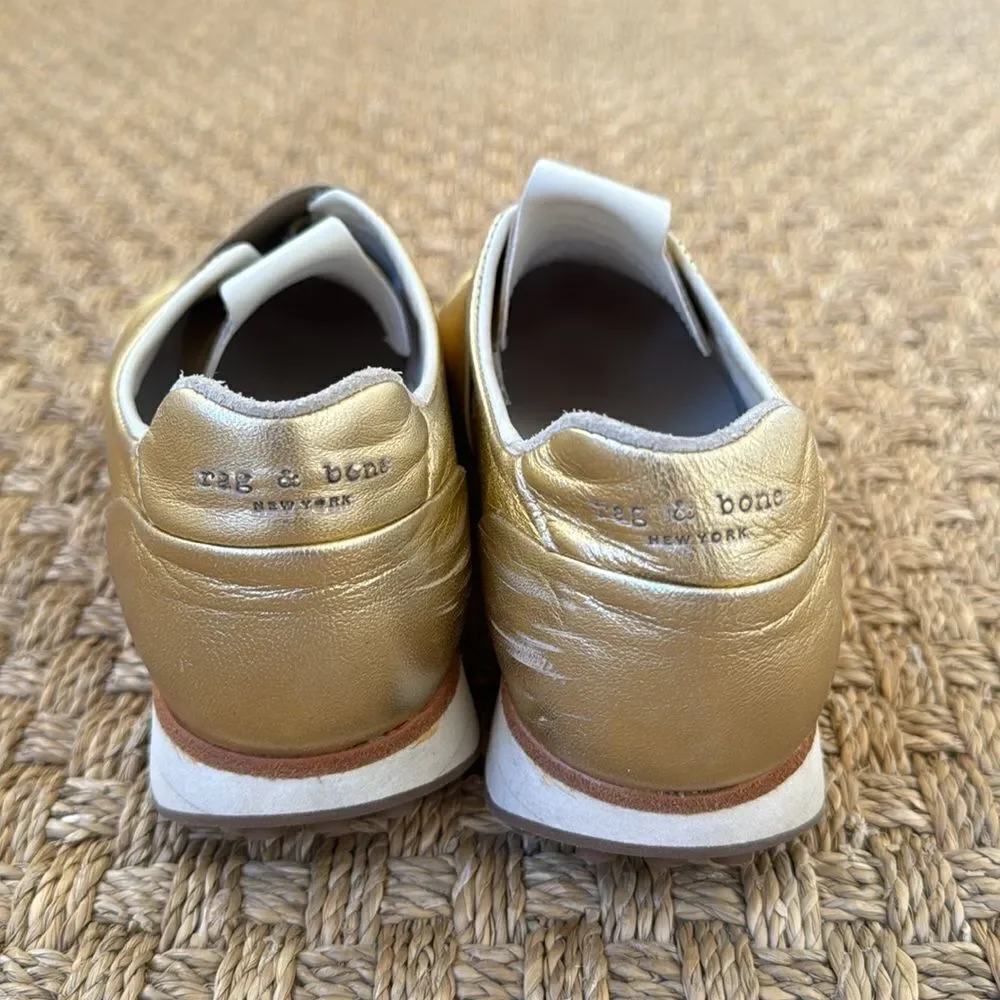 Gold Slip On Sneakers By Rag & Bone New York